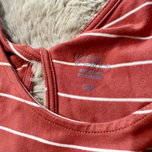 Rust Striped Sleeveless Top – Market & Spruce (Size S) - Picture 2 of 4